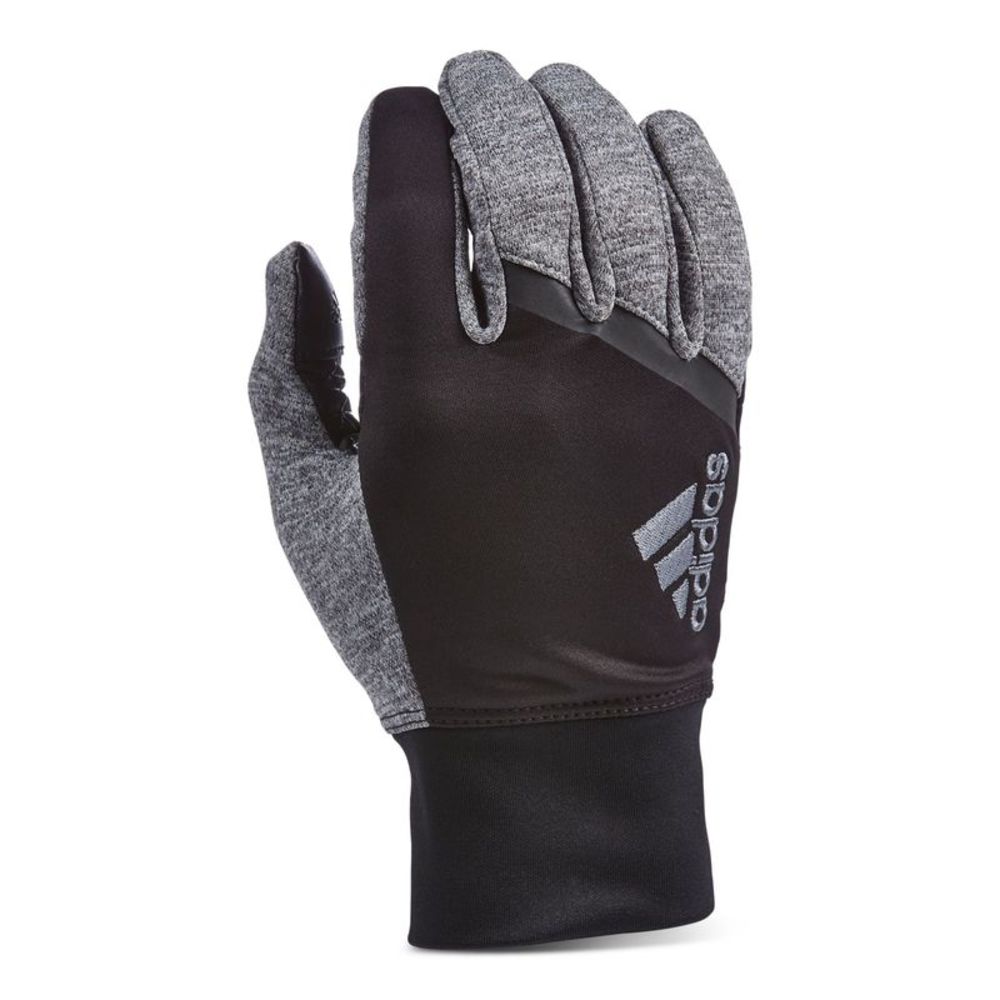 ADIDAS Mens Black/Grey Black Slip On Touchscreen Compatible Go 2.0 Gloves M\L